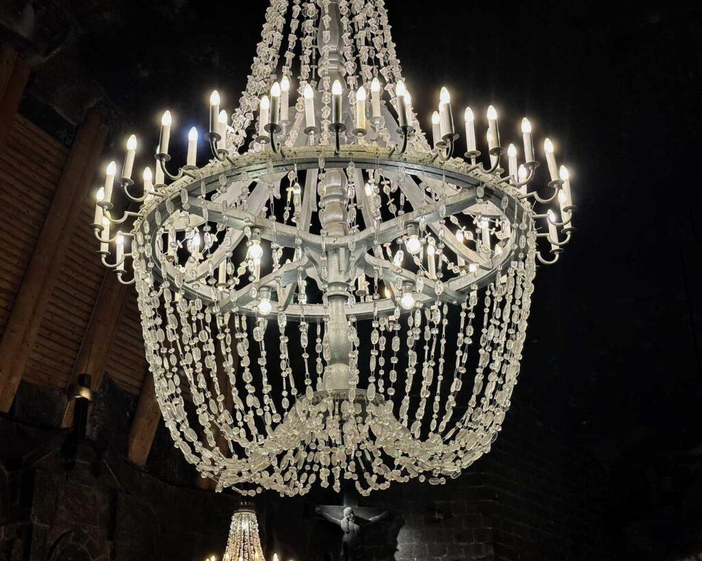 salt crystal chandelier