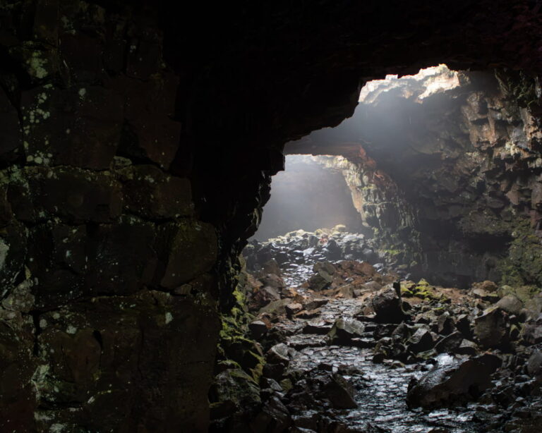 a lava tunnel close to Reykjavik in Iceland
